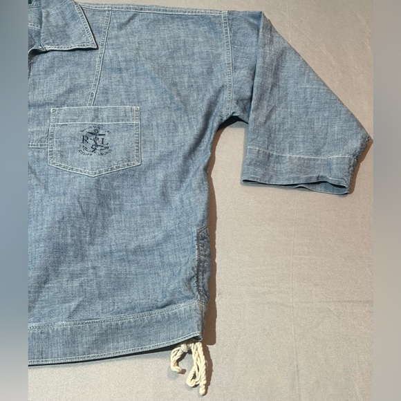 Lauren Jeans Co Ralph Lauren Chambray Denim 3/4 Sleeve Shirt Women’s Medium - Picture 3 of 7